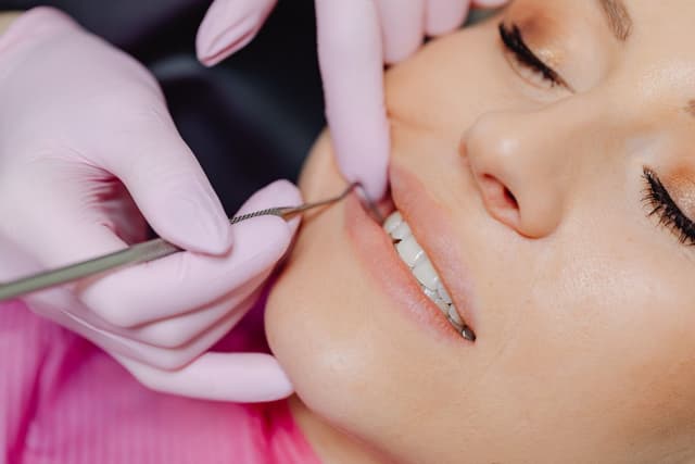 A close-up dental checkup